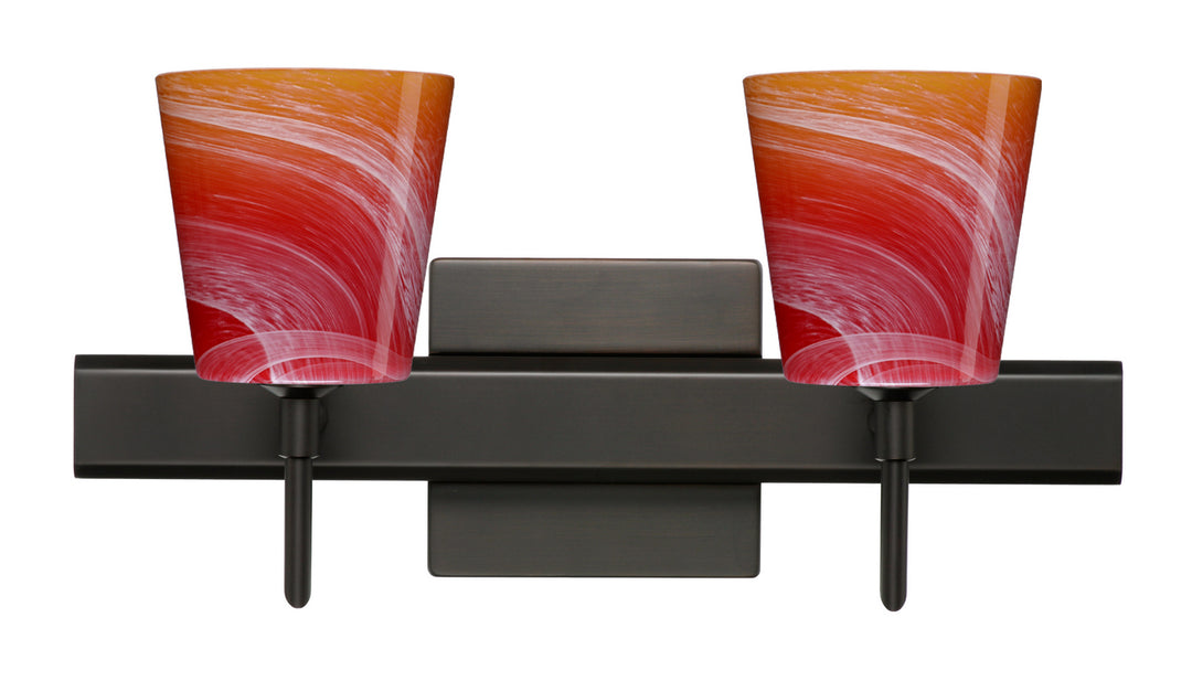 Besa Canto 2SW-5131SL-BR-SQ Bath Vanity Light 15 in. wide - Bronze