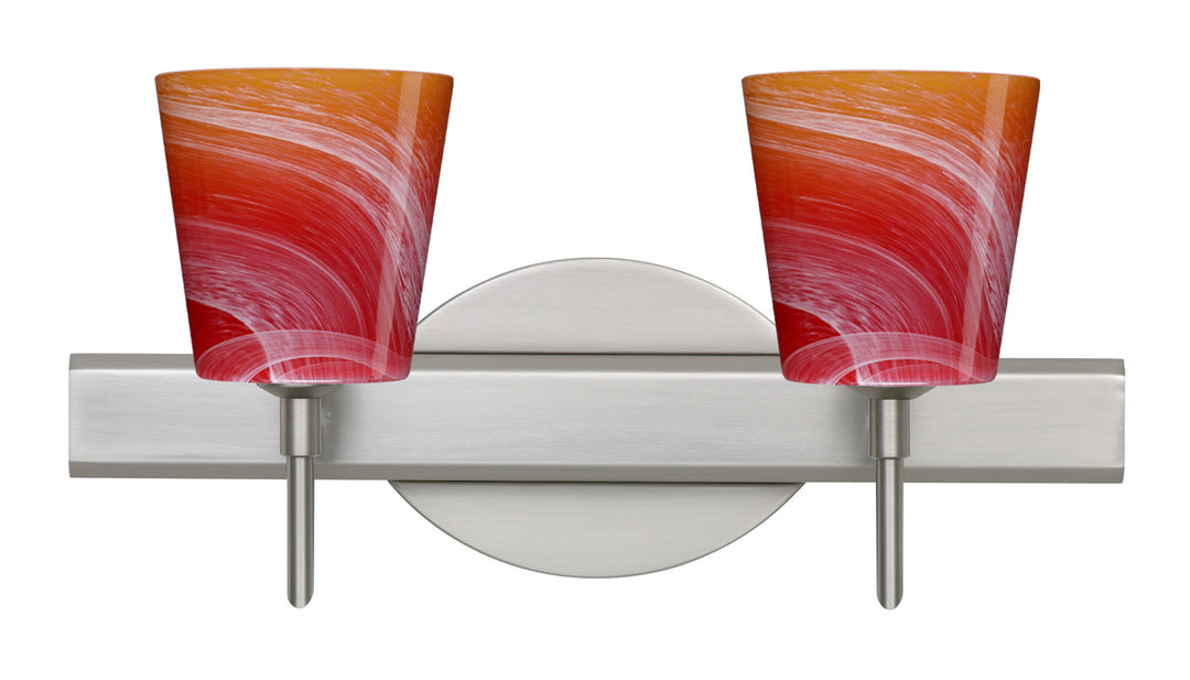 Besa Canto 2SW-5131SL-SN Bath Vanity Light 15 in. wide - Satin Nickel