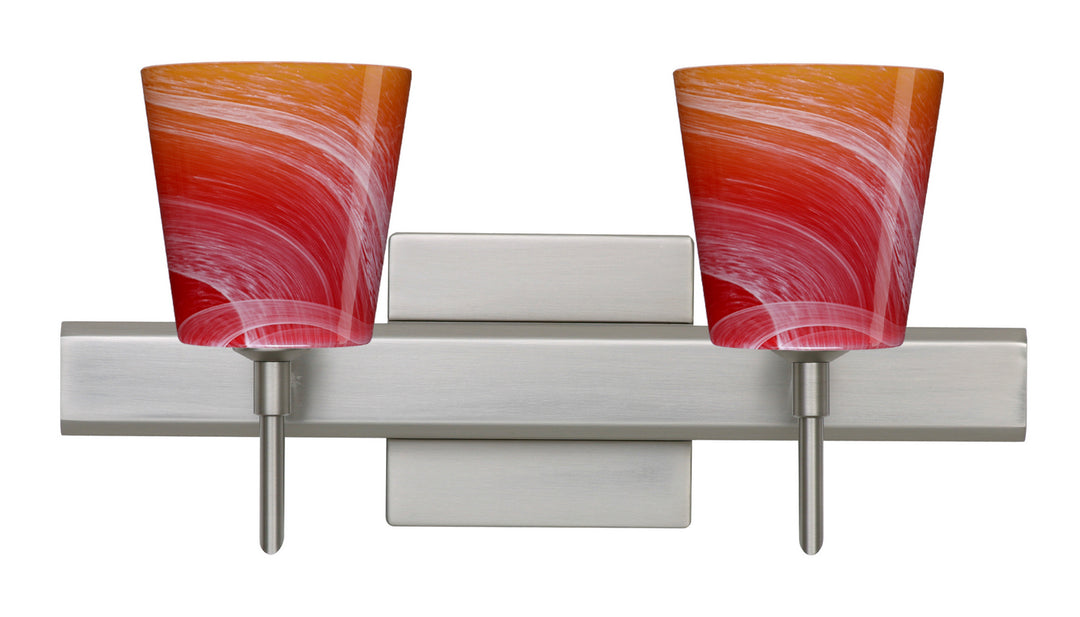 Besa Canto 2SW-5131SL-SN-SQ Bath Vanity Light 15 in. wide - Satin Nickel