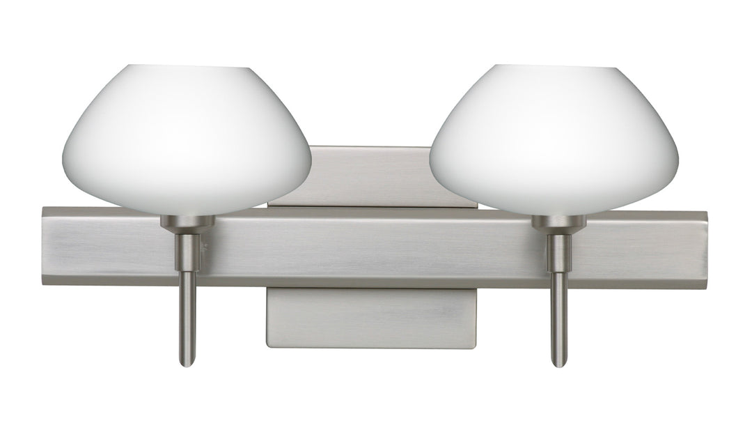 Besa Peri 2SW-541007-SN-SQ Bath Vanity Light 15 in. wide - Satin Nickel