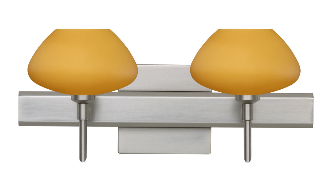 Besa Peri 2SW-541080-SN-SQ Bath Vanity Light 15 in. wide - Satin Nickel