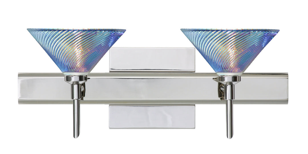 Besa Kona 2SW-550493-CR-SQ Bath Vanity Light 15 in. wide - Chrome