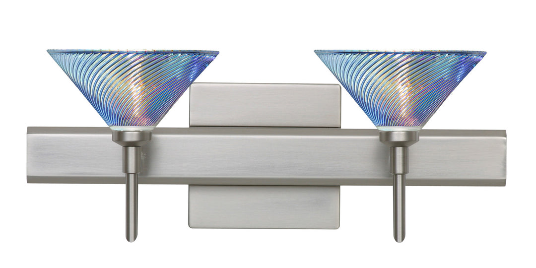 Besa Kona 2SW-550493-SN-SQ Bath Vanity Light 15 in. wide - Satin Nickel