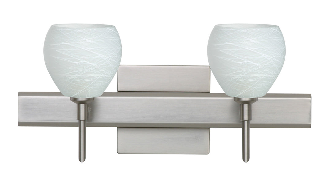 Besa Tay Tay 2SW-560560-SN-SQ Bath Vanity Light 15 in. wide - Satin Nickel