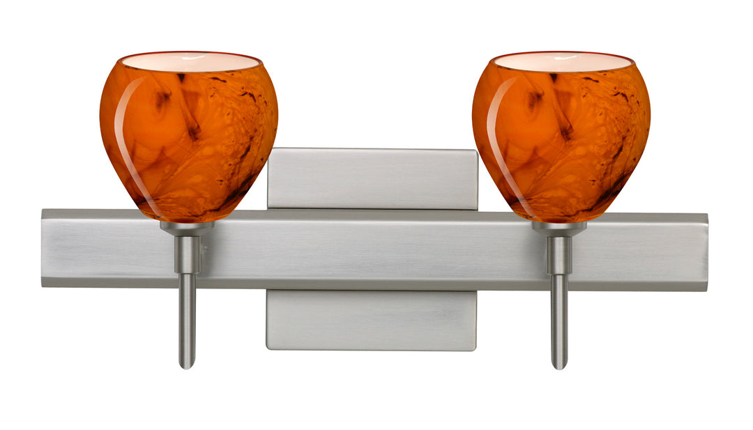 Besa Tay Tay 2SW-5605HB-SN-SQ Bath Vanity Light 15 in. wide - Satin Nickel