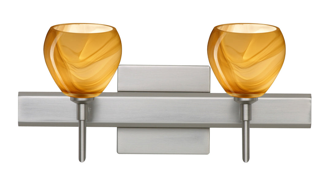 Besa Tay Tay 2SW-5605HN-SN-SQ Bath Vanity Light 15 in. wide - Satin Nickel