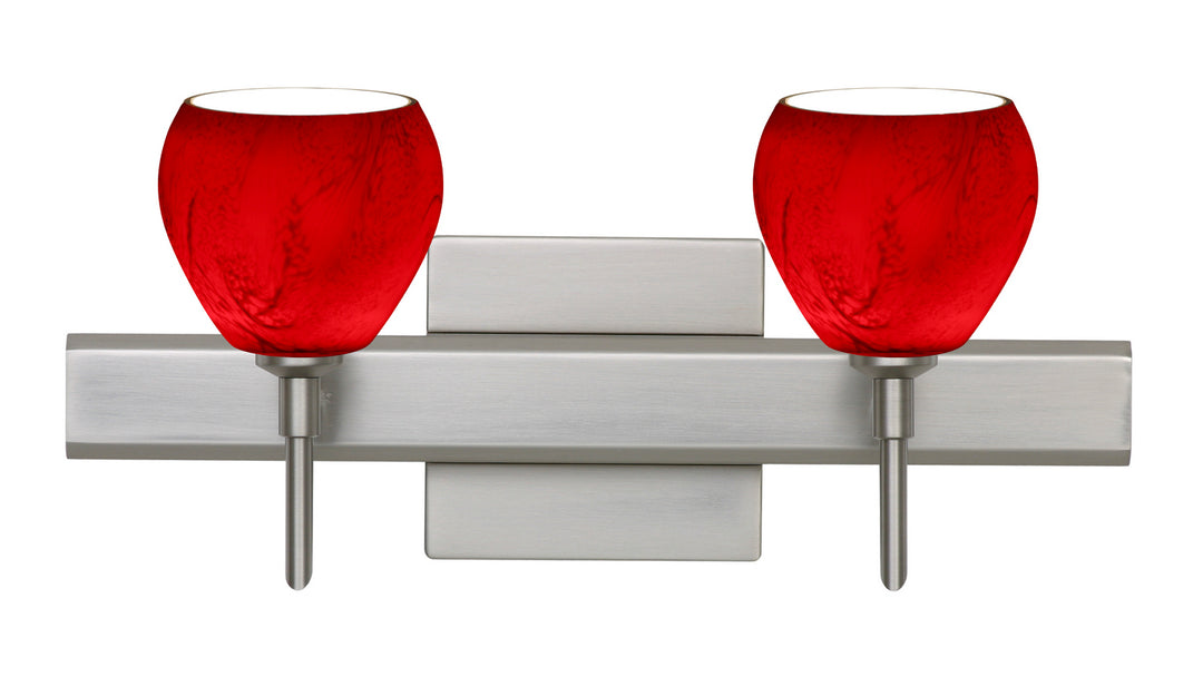 Besa Tay Tay 2SW-5605MA-SN-SQ Bath Vanity Light 15 in. wide - Satin Nickel