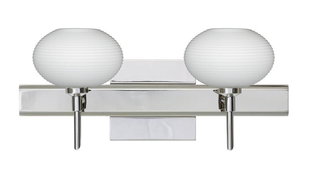 Besa Lasso 2SW-561207-CR-SQ Bath Vanity Light 15 in. wide - Chrome