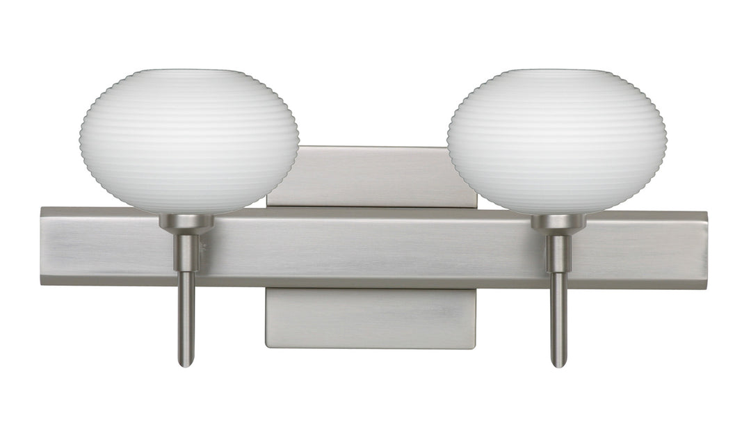 Besa Lasso 2SW-561207-SN-SQ Bath Vanity Light 15 in. wide - Satin Nickel