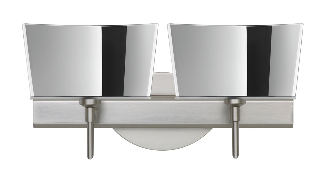 Besa Groove 2SW-6773MR-SN Bath Vanity Light 16 in. wide - Satin Nickel