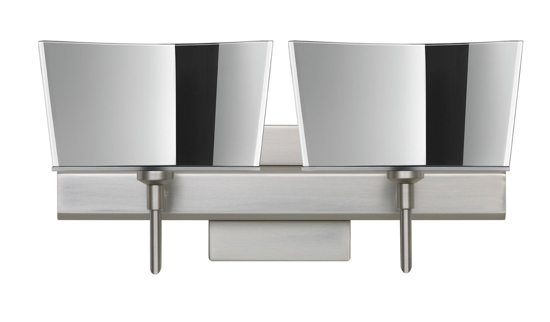 Besa Groove 2SW-6773MR-SN-SQ Bath Vanity Light 16 in. wide - Satin Nickel
