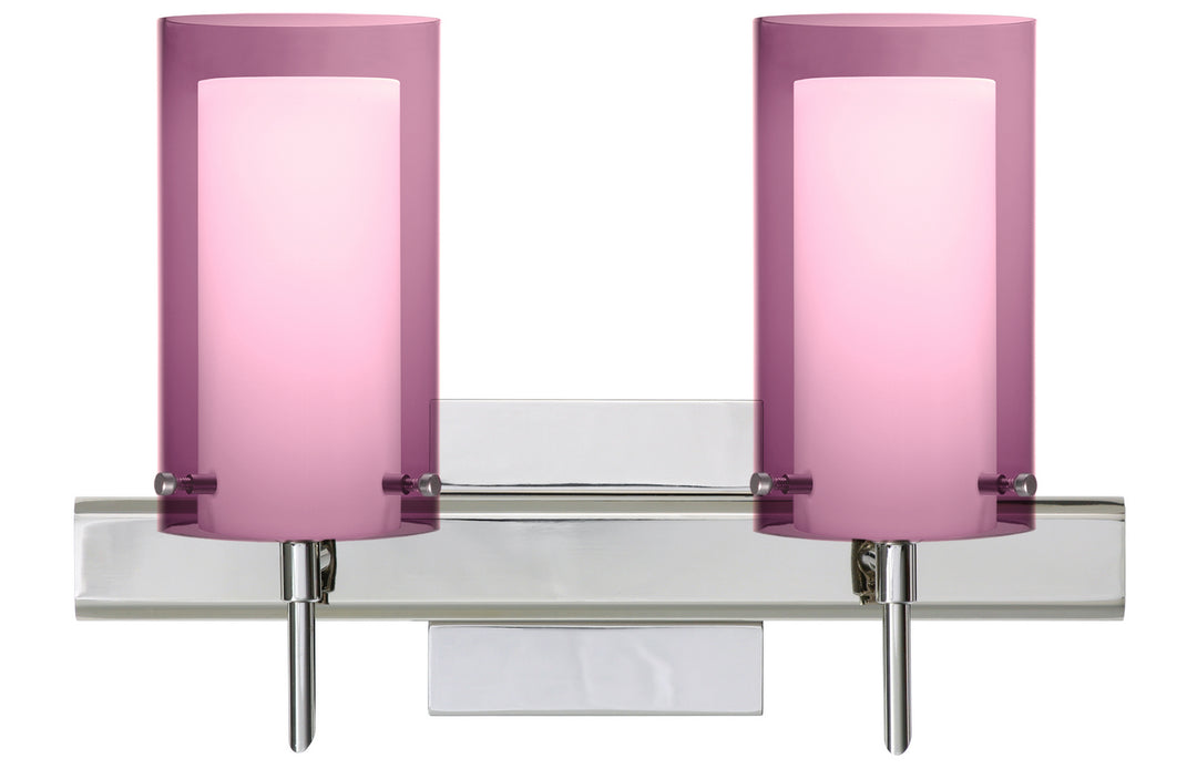 Besa Pahu 2SW-A44007-CR-SQ Bath Vanity Light 15 in. wide - Chrome