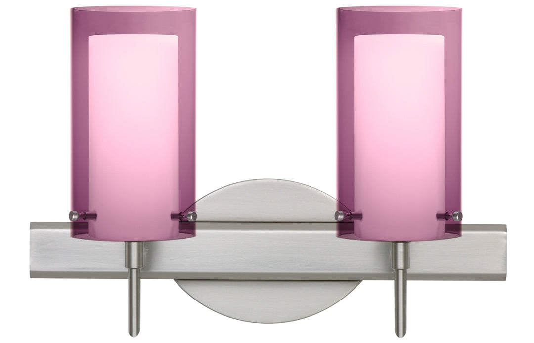 Besa Pahu 2SW-A44007-SN Bath Vanity Light 15 in. wide - Satin Nickel