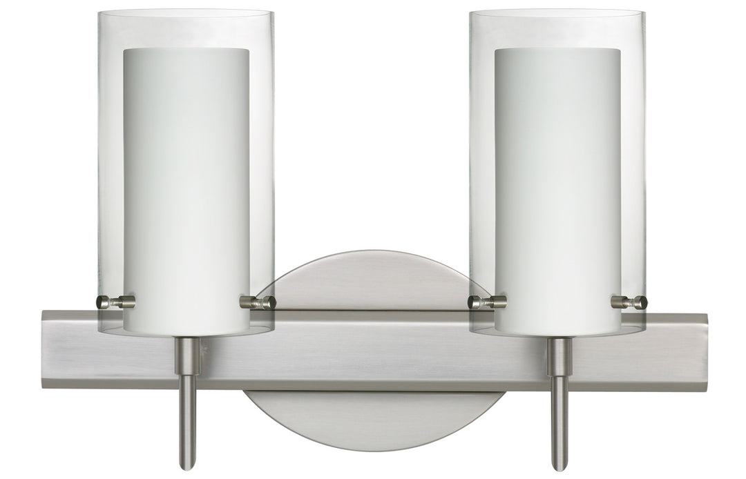 Besa Pahu 2SW-C44007-SN Bath Vanity Light 15 in. wide - Satin Nickel