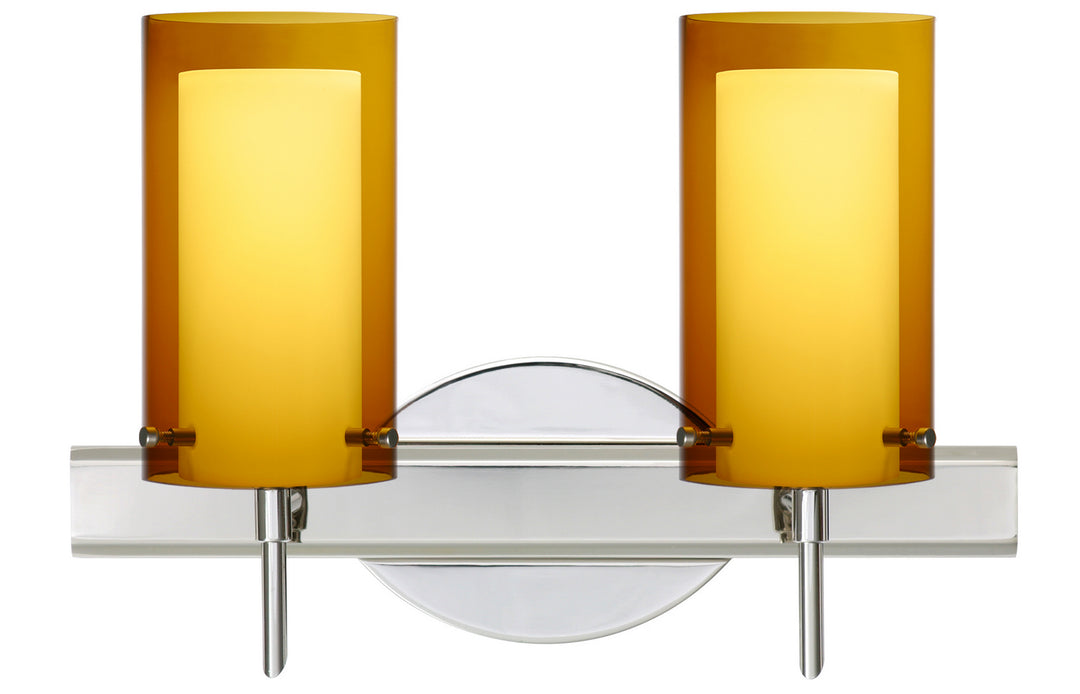 Besa Pahu 2SW-G44007-CR Bath Vanity Light 15 in. wide - Chrome