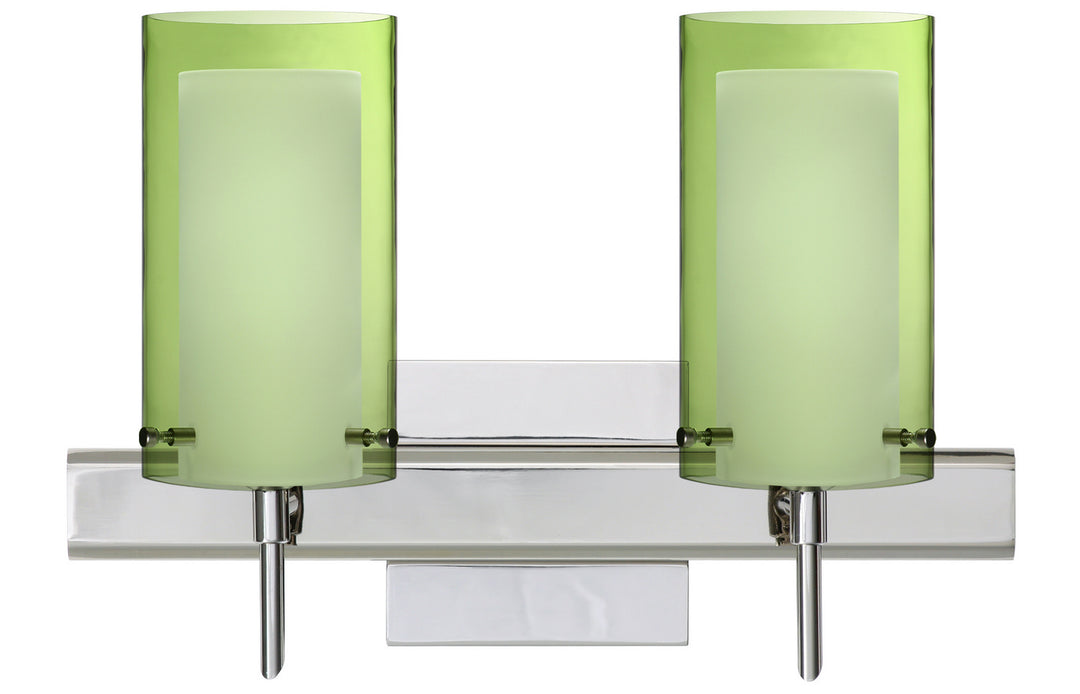 Besa Pahu 2SW-L44007-CR-SQ Bath Vanity Light 15 in. wide - Chrome