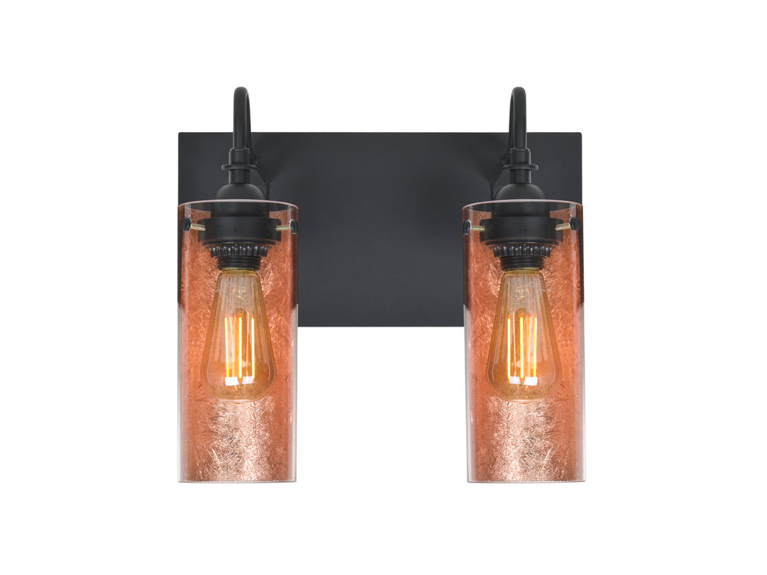 Besa Duke 2WG-DUKECF-EDIL-BK Bath Vanity Light 13 in. wide - Black