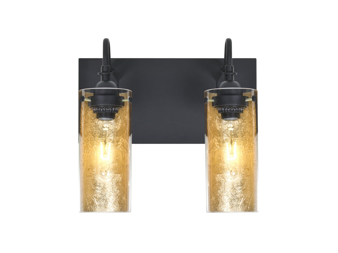 Besa Duke 2WG-DUKEGF-BK Bath Vanity Light 13 in. wide - Black