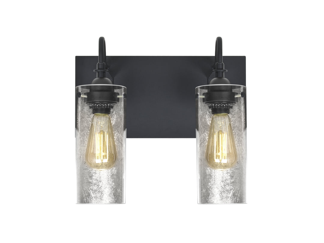 Besa Duke 2WG-DUKESF-EDIL-BK Bath Vanity Light 13 in. wide - Black