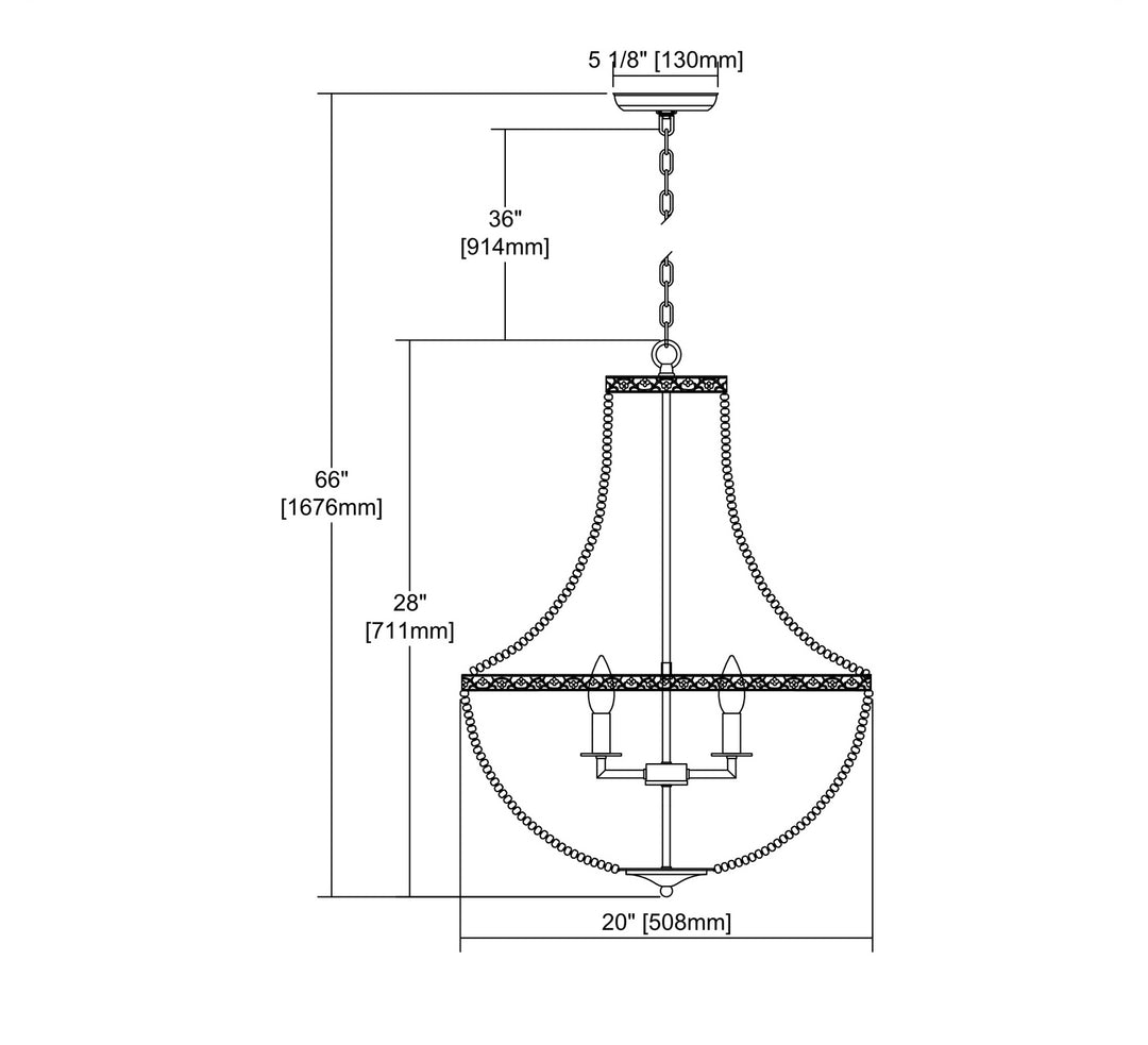 Elk Cotedes Basques D3307 Chandelier Light - Natural
