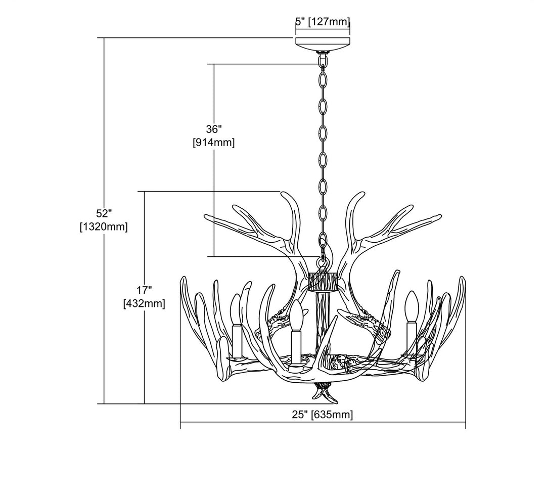 Elk Big Sky D3317 Chandelier Light - Matte White
