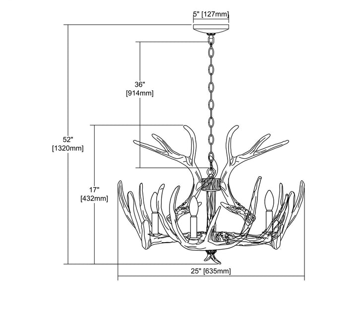 Elk Big Sky D3317 Chandelier Light - Matte White