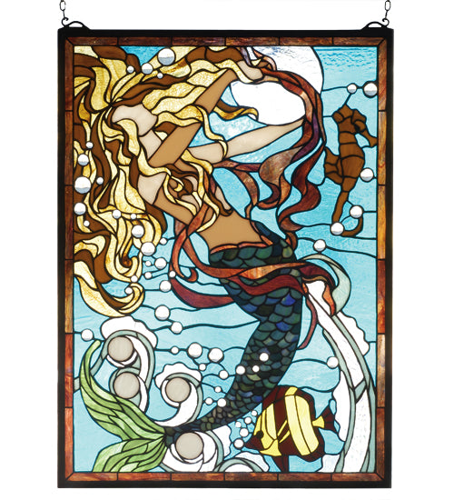 Meyda Tiffany Lighting 78086 Mermaid Of The Sea Window Mirror Bronze / Dark