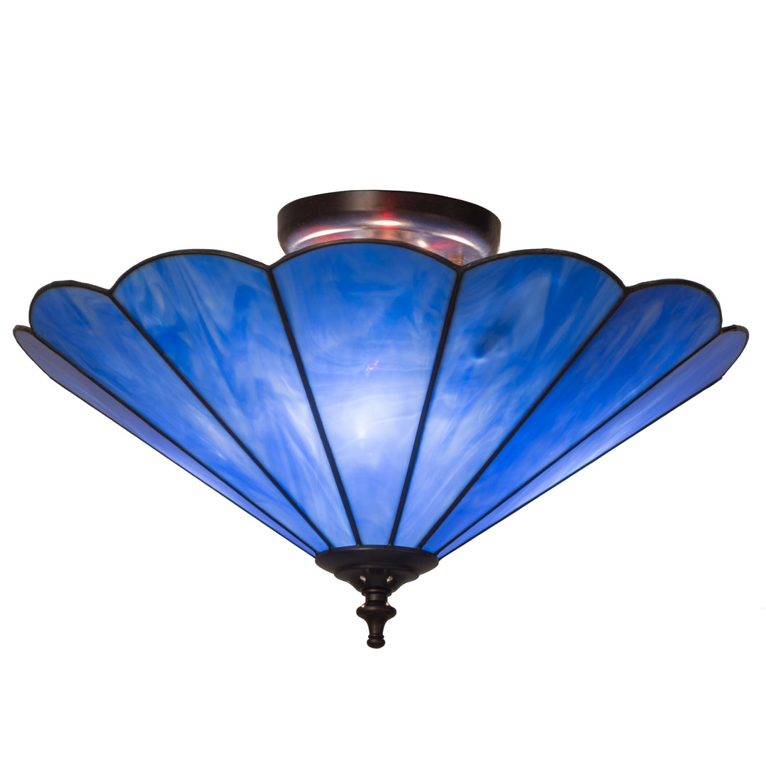 Meyda Tiffany Perennial 12336 Ceiling Light - Blue (Va) Antique Brass