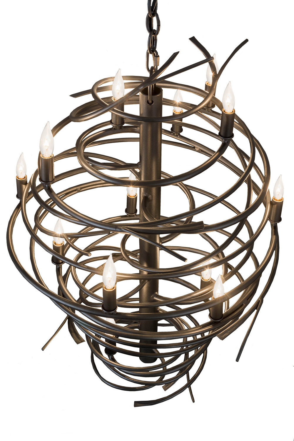 Meyda Tiffany Cyclone 181100 Chandelier Light - Vintage Copper