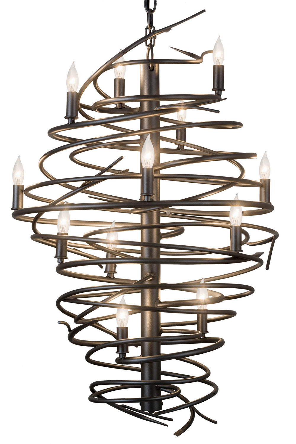 Meyda Tiffany Cyclone 181100 Chandelier Light - Vintage Copper