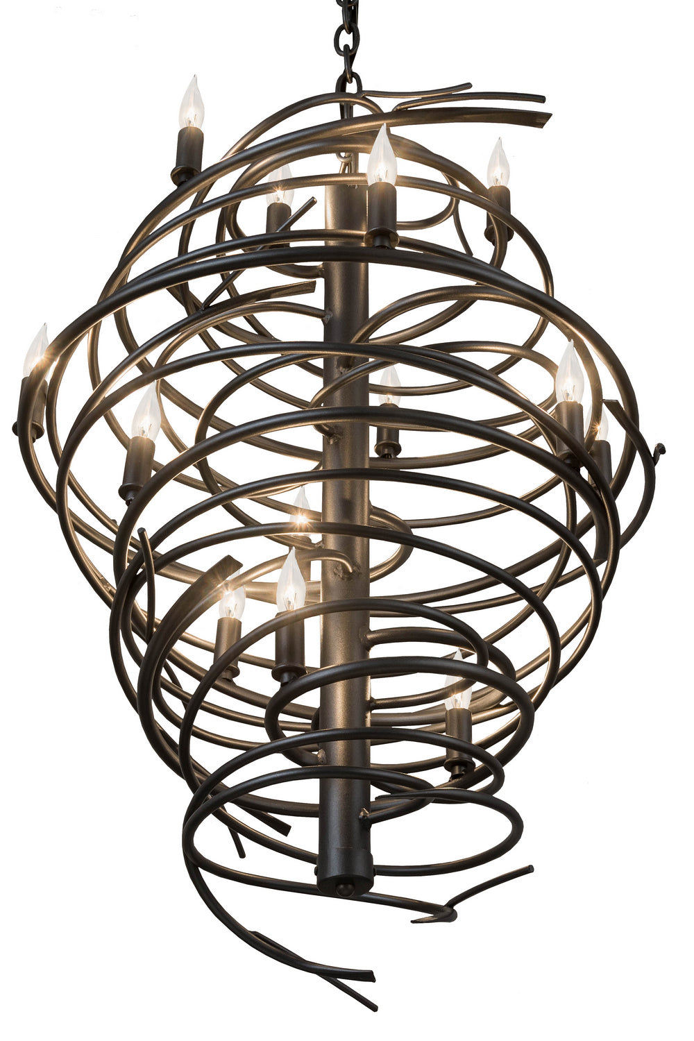Meyda Tiffany Cyclone 181100 Chandelier Light - Vintage Copper