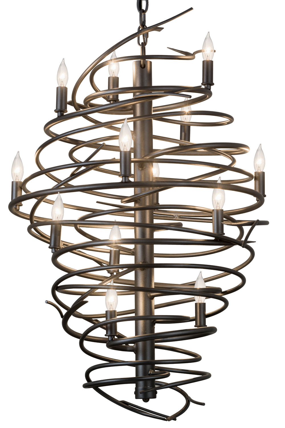 Meyda Tiffany Cyclone 181100 Chandelier Light - Vintage Copper