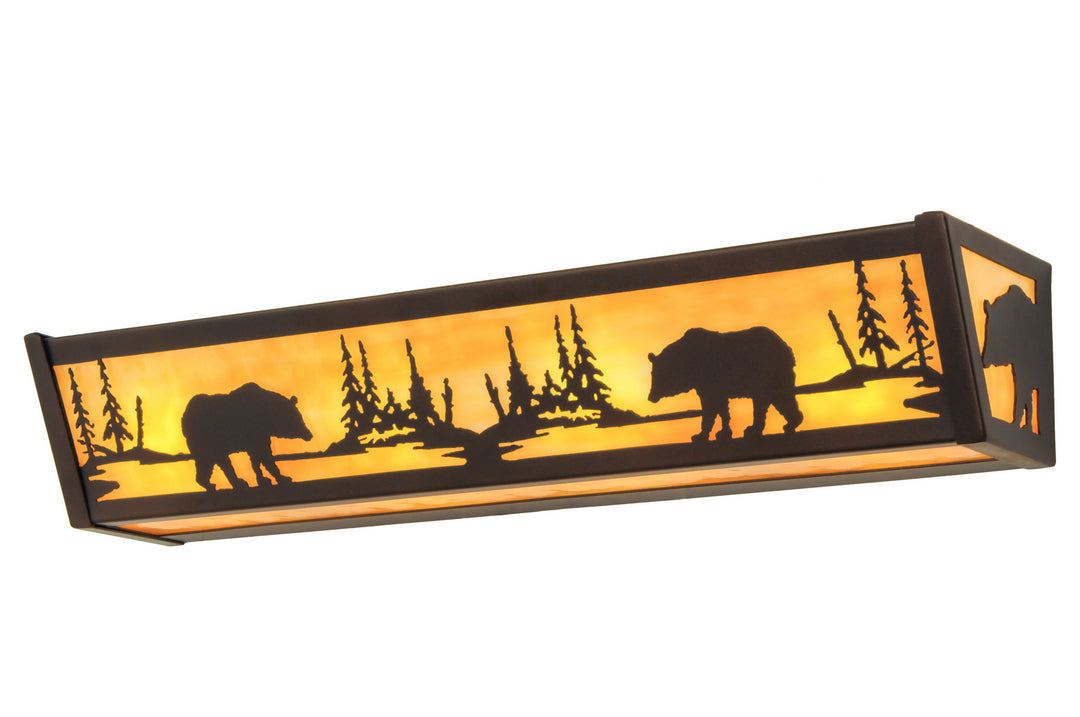 Meyda Tiffany Bear At Lake 184291 Bath Vanity Light 24 in. wide - Mahogany Bronze/Ba