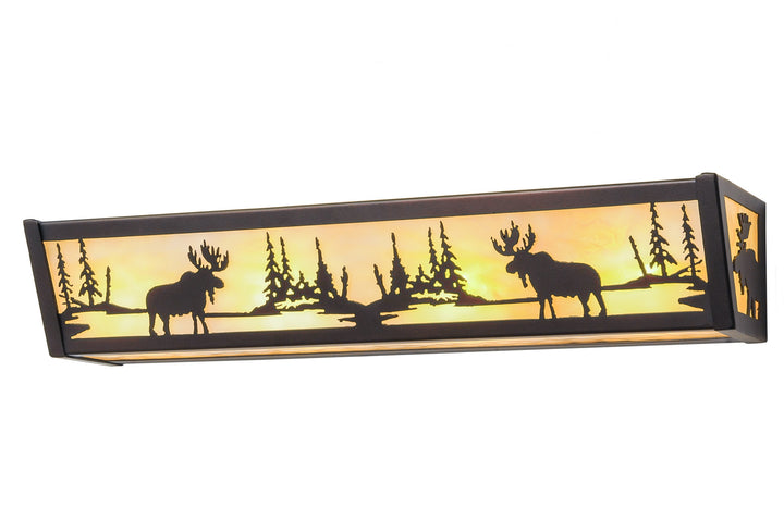 Meyda Tiffany Moose At Lake 184292 Bath Vanity Light 24 in. wide - Mahogany Bronze/Ba