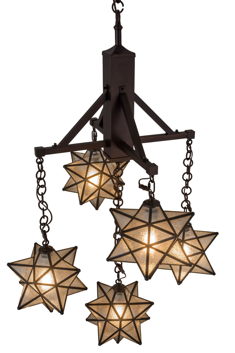 Meyda Tiffany Moravian Star 184367 Chandelier Light - Mahogany Bronze