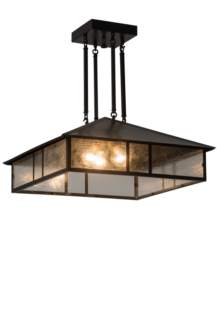 Meyda Tiffany Double Bar Mission 186085 Pendant Light - Craftsman Brown