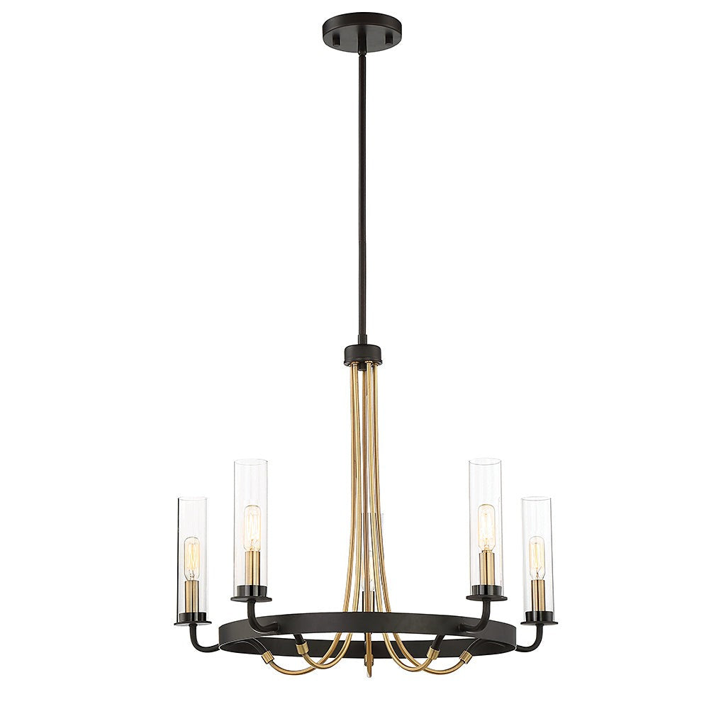 Savoy House Kearney 1-8071-5-51 Chandelier Light - Vintage Black with Warm Brass