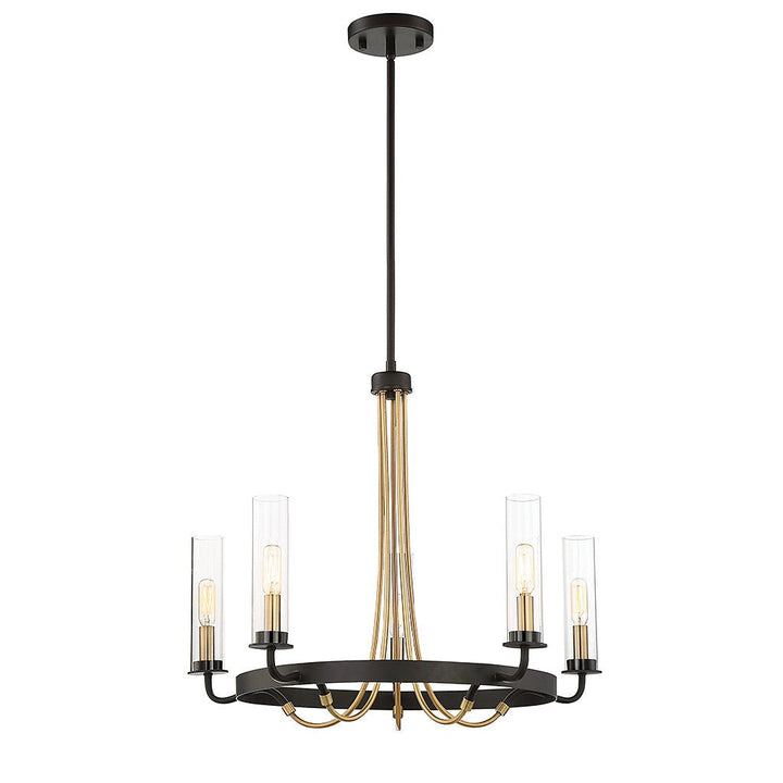 Savoy House Kearney 1-8071-5-51 Chandelier Light - Vintage Black with Warm Brass