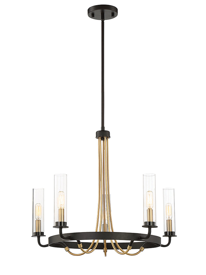 Savoy House Kearney 1-8071-5-51 Chandelier Light - Vintage Black with Warm Brass