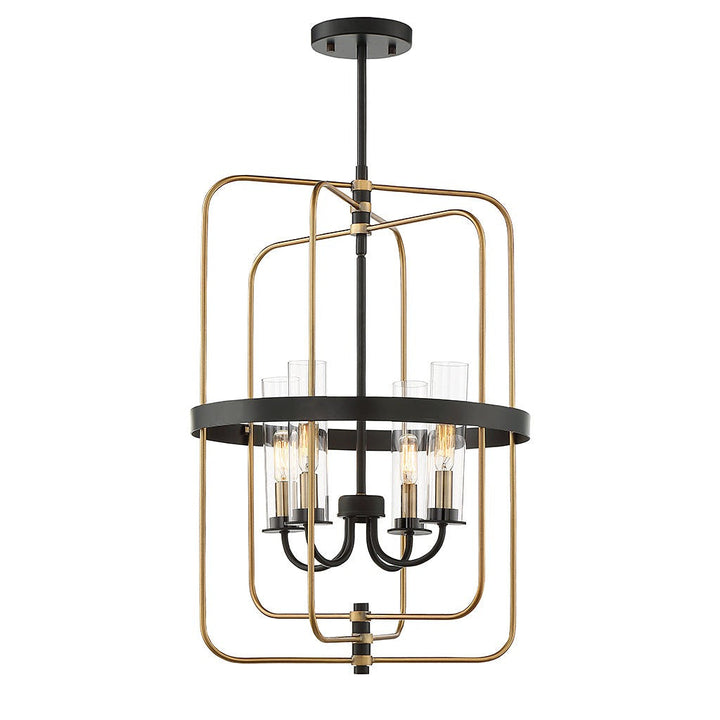 Savoy House Kearney 3-8072-4-51 Pendant Light - Vintage Black with Warm Brass