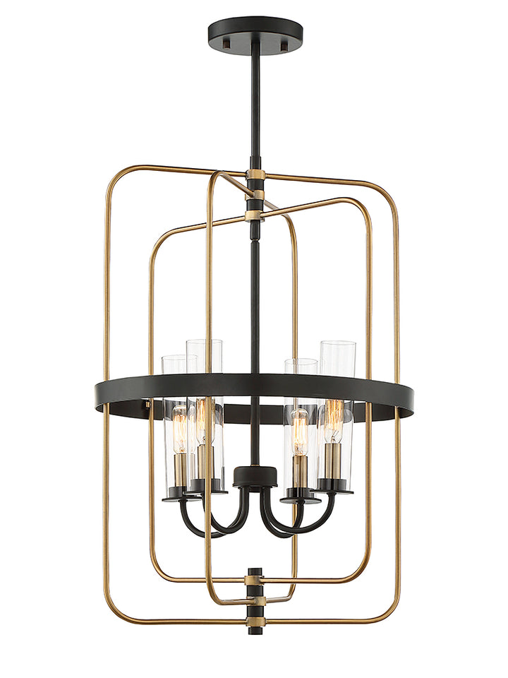 Savoy House Kearney 3-8072-4-51 Pendant Light - Vintage Black with Warm Brass