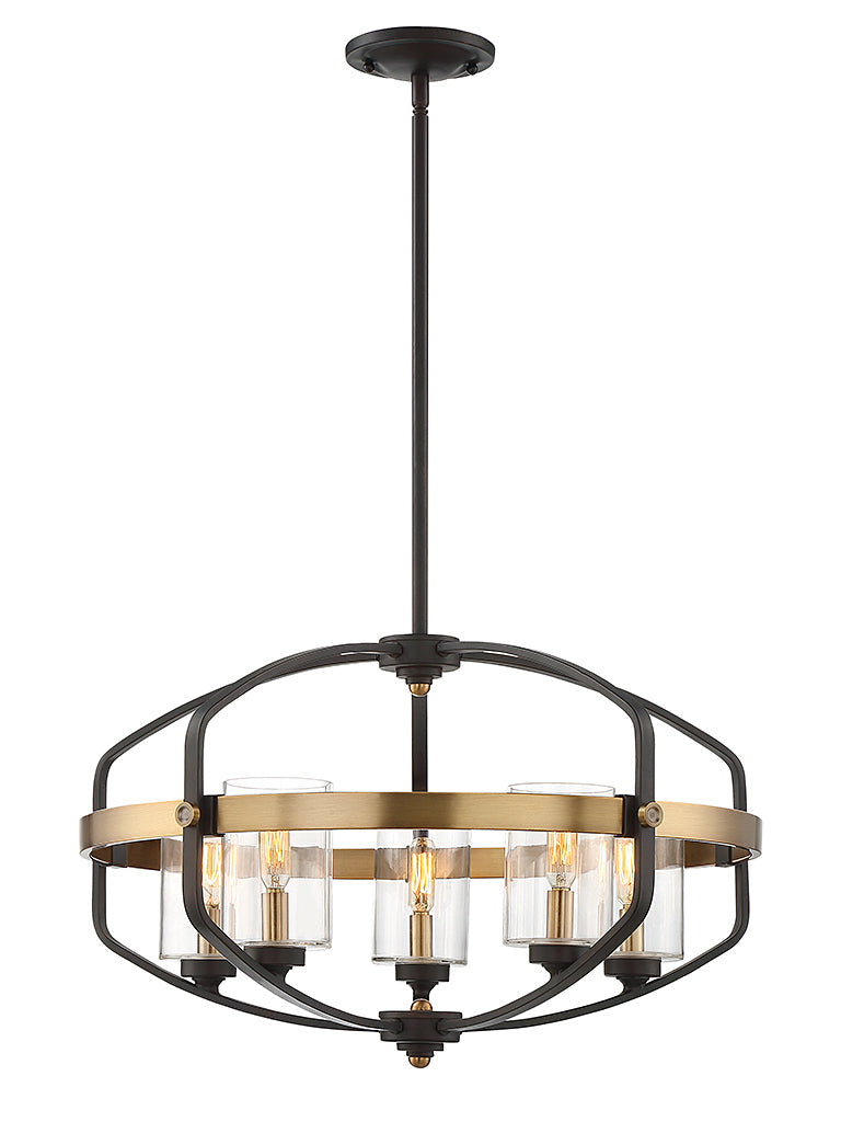 Savoy House Kirkland 7-8041-5-79 Chandelier Light - English Bronze and Warm Brass