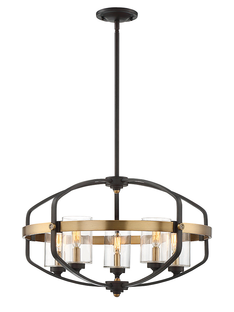 Savoy House Kirkland 7-8041-5-79 Chandelier Light - English Bronze and Warm Brass