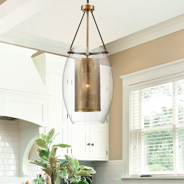 Savoy House Dunbar 7-9063-1-95 Pendant Light - Warm Brass with Bronze Accents