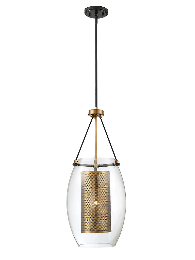 Savoy House Dunbar 7-9063-1-95 Pendant Light - Warm Brass with Bronze Accents