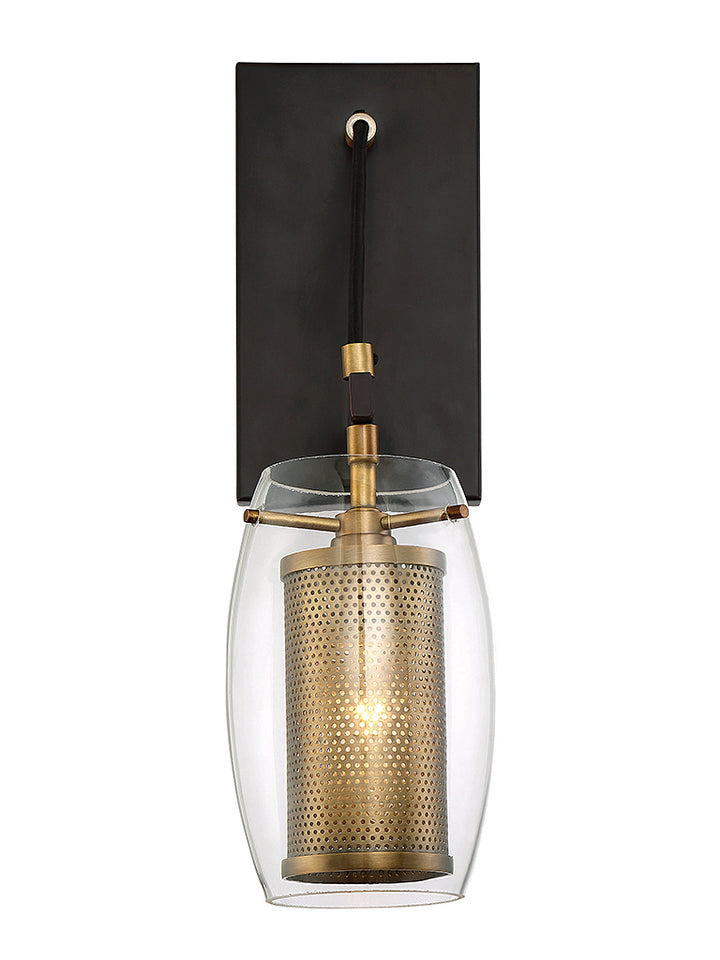 Savoy House Dunbar 9-9065-1-95 Wall Sconce Light - Warm Brass with Bronze Accents