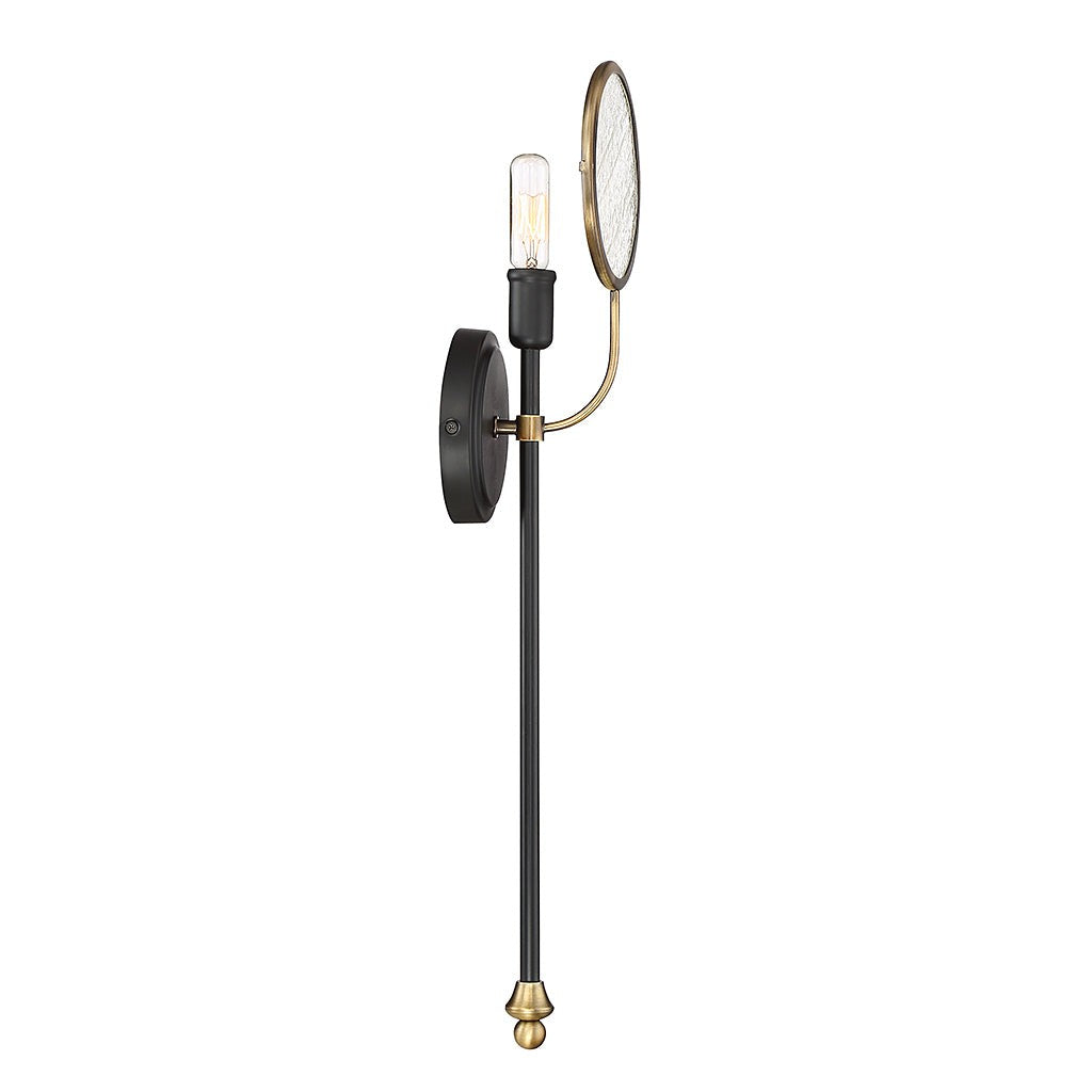 Savoy House Oberyn 9-9157-1-51 Wall Sconce Light - Vintage Black with Warm Brass