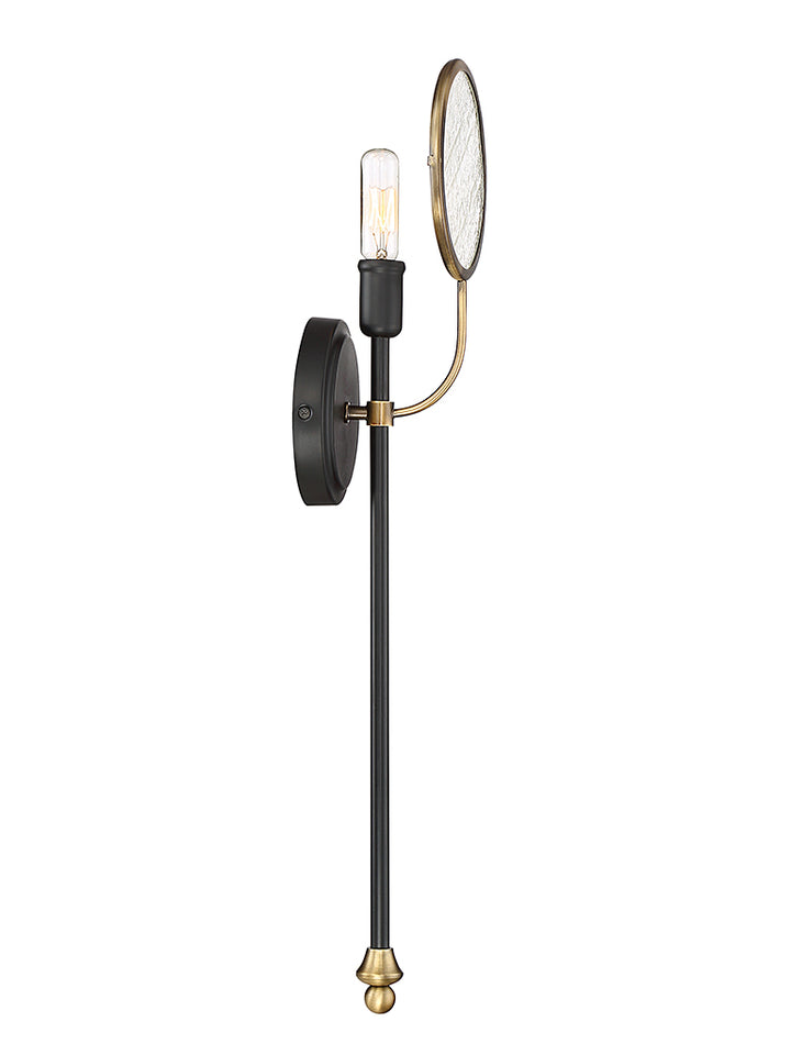 Savoy House Oberyn 9-9157-1-51 Wall Sconce Light - Vintage Black with Warm Brass