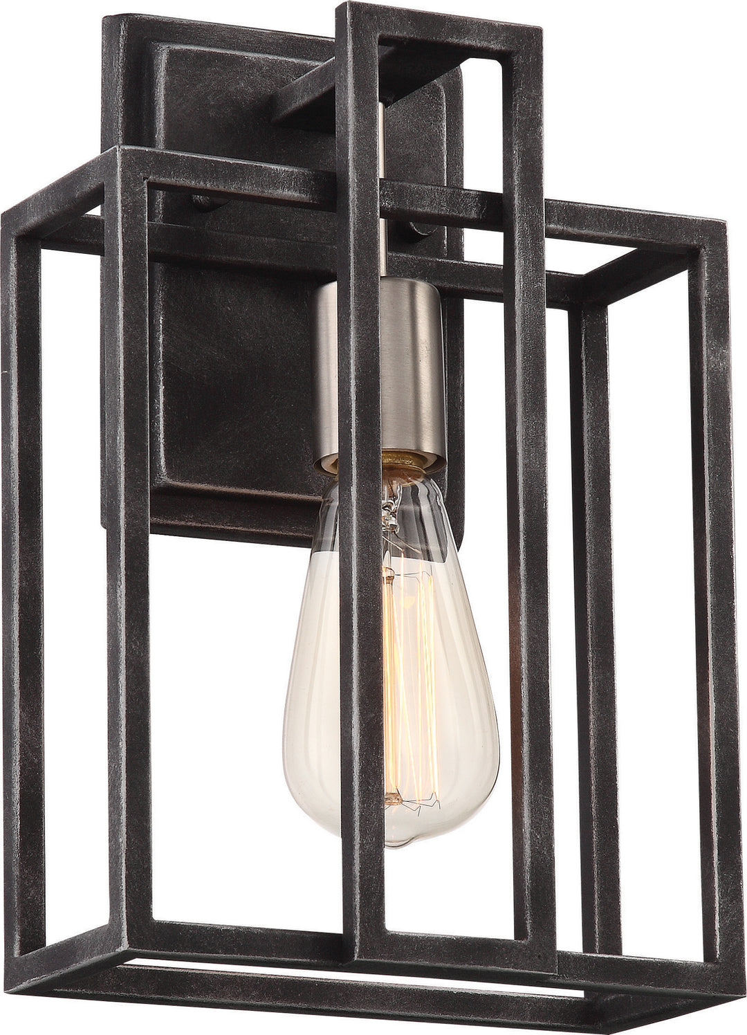 Nuvo Lake 60-5856 Wall Light - Iron Black / Brushed Nickel Accents, Iron Black with Brushed Nickel Accents Finish"/