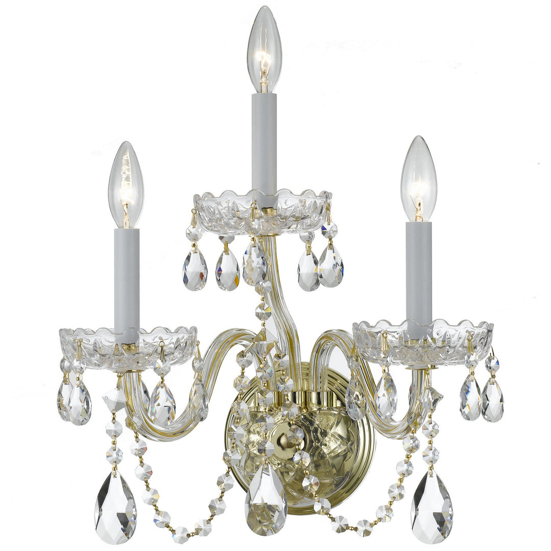 Crystorama Traditional Crystal 1033-PB-CL-S Wall Light - Polished Brass